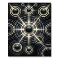 Radiant Black Gold Concentric Circles Rug