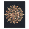 Golden Peach Floral Mandala Radial Design Rug