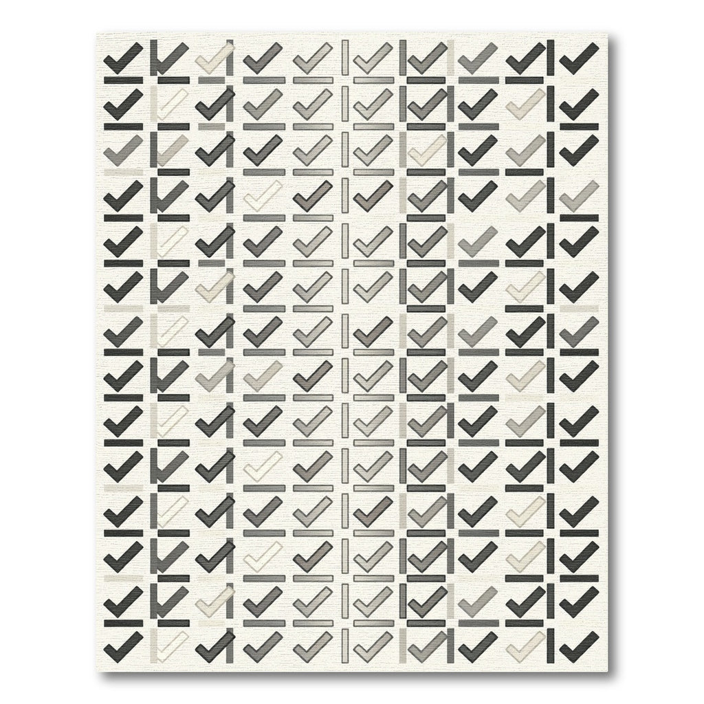 Neutral Tones Checkered Grid Rug