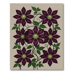 Elegant Deep Purple Clematis Floral Rug