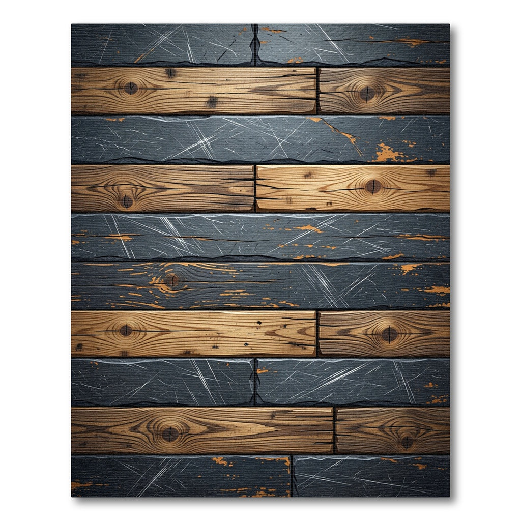 Textured Wood Grain Horizontal Blocks Rug