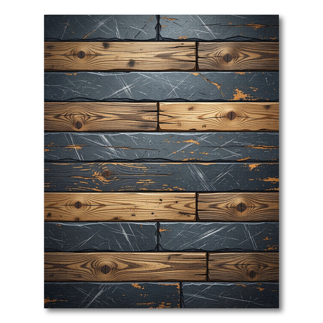 Textured Wood Grain Horizontal Blocks Rug