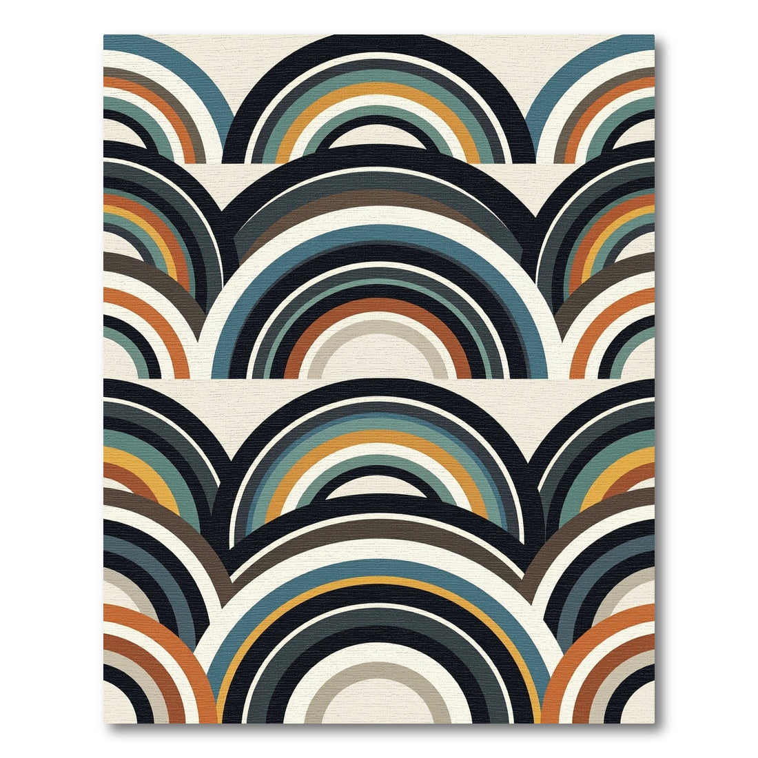 Mid Century Modern Arc Waves Rug