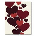 Deep Crimson Floating Hearts Area Rug