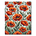 Vibrant Orange Poppy Botanical Garden Rug