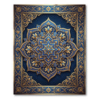 Deep Blue Golden Royal Medallion Rug