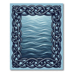 Nautical Braided Rope Navy Ocean Frame Rug
