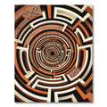 Earthy Terracotta Circular Labyrinth Abstract Rug