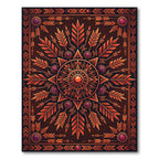 Radiant Amber Arrow Sunburst Medallion Rug