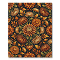 Golden Autumn Chrysanthemum Floral Medallion Rug
