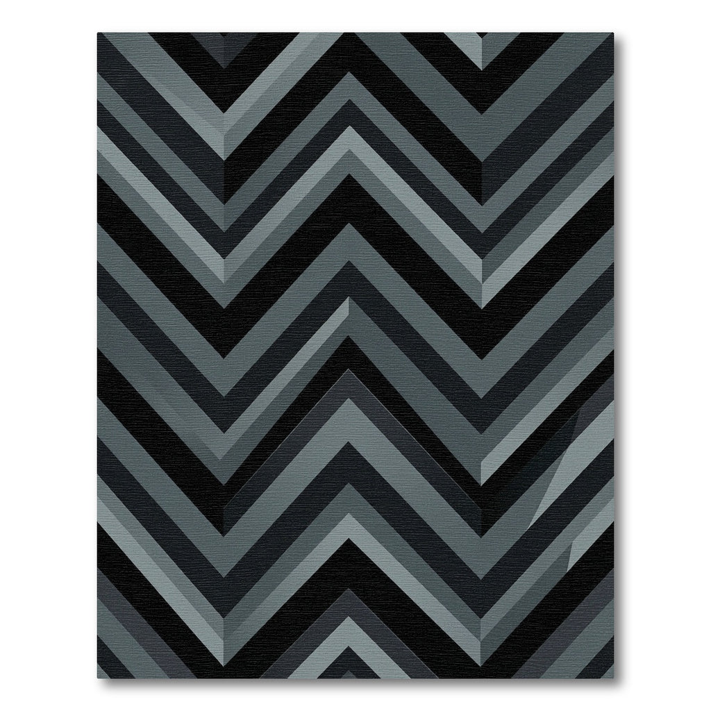 Modern Dark Gray Geometric Chevron Rug