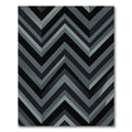 Modern Dark Gray Geometric Chevron Rug