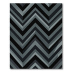 Modern Dark Gray Geometric Chevron Rug