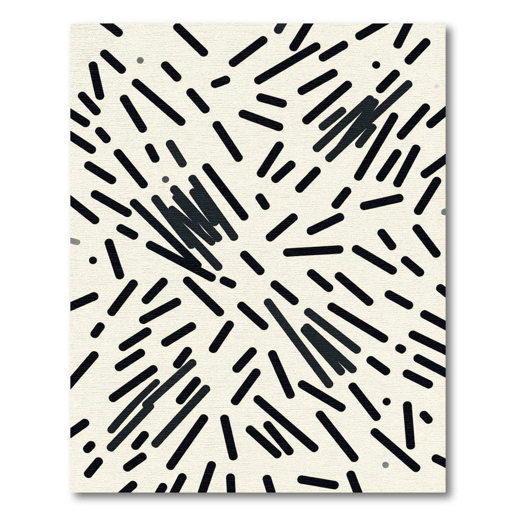 Strokes Scattered Black White Rug