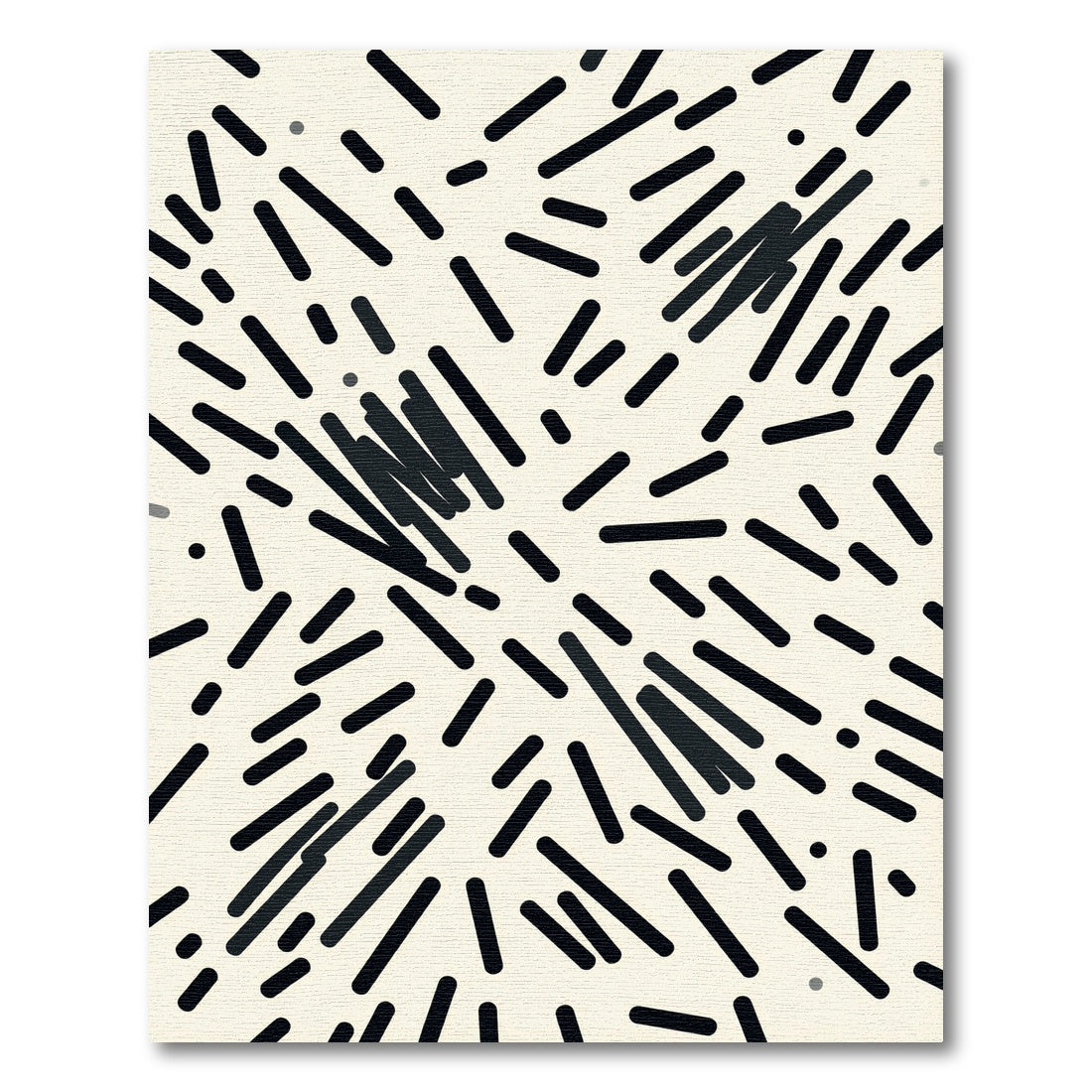 Strokes Scattered Black White Rug