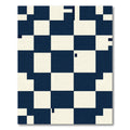 Minimalist Navy and Cream Grid Rug