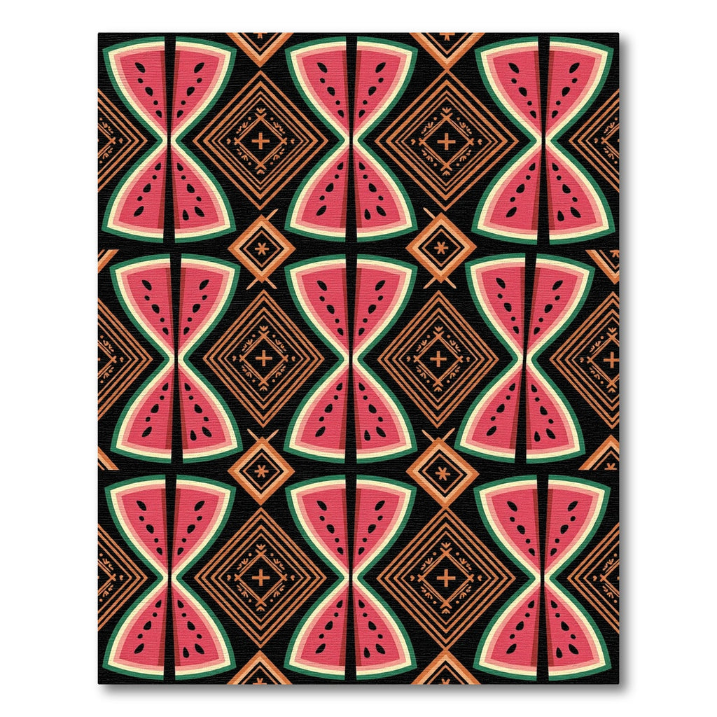Retro Watermelon Geometric Tribal Rug