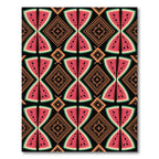 Retro Watermelon Geometric Tribal Rug