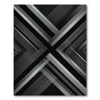 Monochrome Geometric Abstract Intersecting Lines Rug