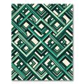 Emerald Geometric Interlocking Lattice Rug