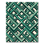 Emerald Geometric Interlocking Lattice Rug
