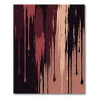 Black and Burgundy Vertical Drip Abstract Rug