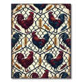 Rustic Farmhouse Rooster Fence Wheat Rug