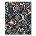 Elegant Peach and Charcoal Swirls Rug