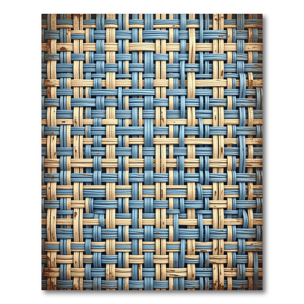 Woven Blue Tan Diamond Texture Rug