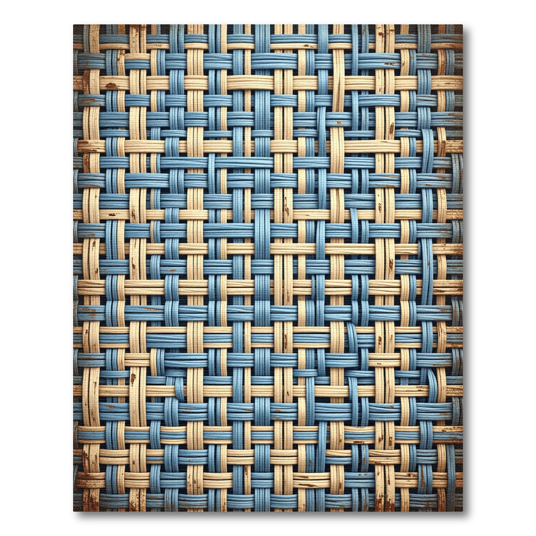 Woven Blue Tan Diamond Texture Rug