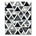 Black Gray Geometric Triangle Overlay Rug