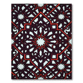 Crimson Geometric Star Intertwined Lattice Rug
