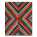 Modern Orange Gray Chevron Rug