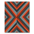 Modern Orange Gray Chevron Rug