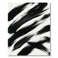 Bold Black Abstract Ink Brush Stroke Rug