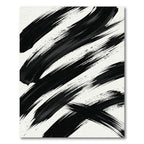Bold Black Abstract Ink Brush Stroke Rug