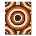 Retro Burnt Orange Concentric Circle Art Rug