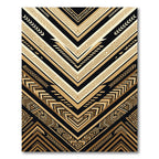 Geometric Chevron Black Gold Rug