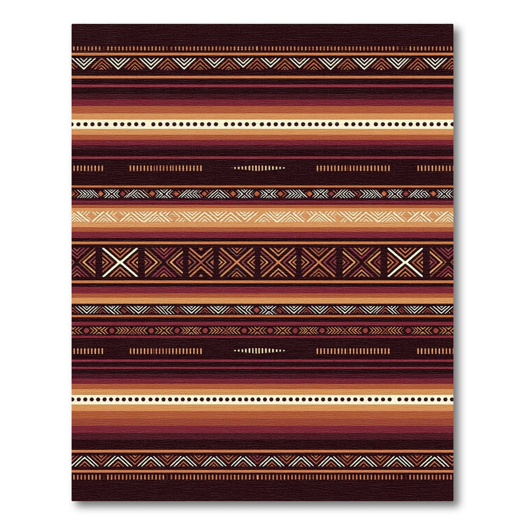 Earthy Brown Southwestern Geometric Striped Rug
