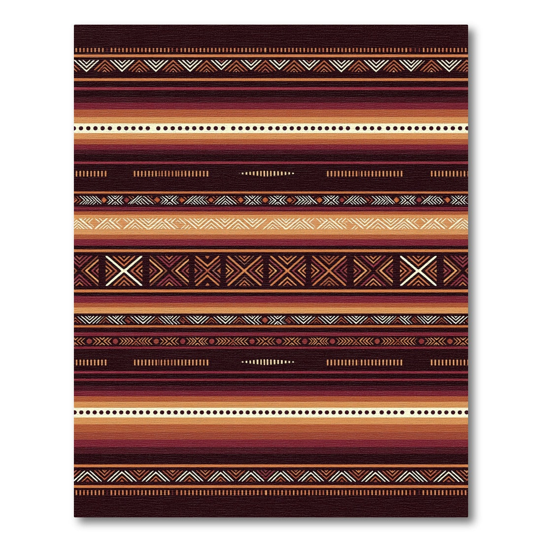 Earthy Brown Southwestern Geometric Striped Rug