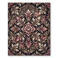 Victorian Pink Floral Scroll Medallion Rug