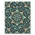 Sage Teal Elaborate Ornate Medallion Rug