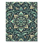 Sage Teal Elaborate Ornate Medallion Rug