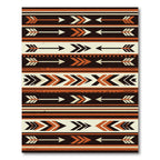 Earthy Tribal Arrow Stripe Geometric Composition Rug
