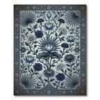 Elegant Blue Lotus Botanical Garden Rug