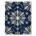 Navy and Cream Winter Snowflake Medallion Rug