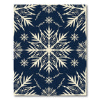 Navy and Cream Winter Snowflake Medallion Rug
