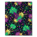 Vibrant Neon Paint Splatter Abstract Art Rug