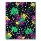 Vibrant Neon Paint Splatter Abstract Art Rug