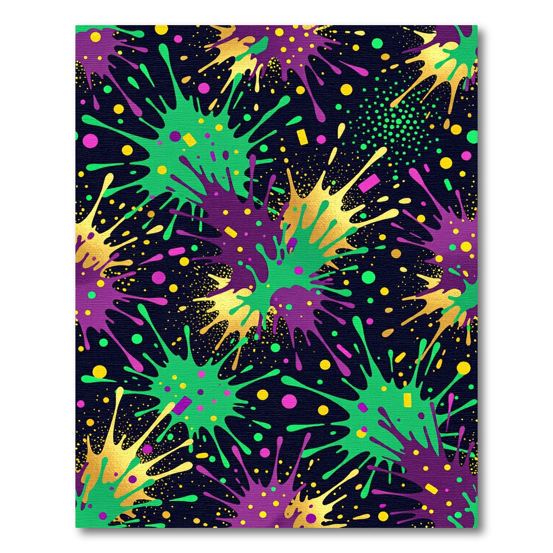 Vibrant Neon Paint Splatter Abstract Art Rug